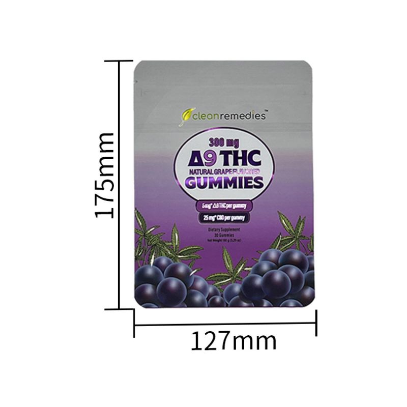 Clean Remedies Delta 8 600mg THC Gummies Mylar Bags